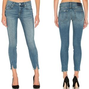 AMO Twist Skinny Jeans Girl Crush Split  Ankle Hem Sz 25